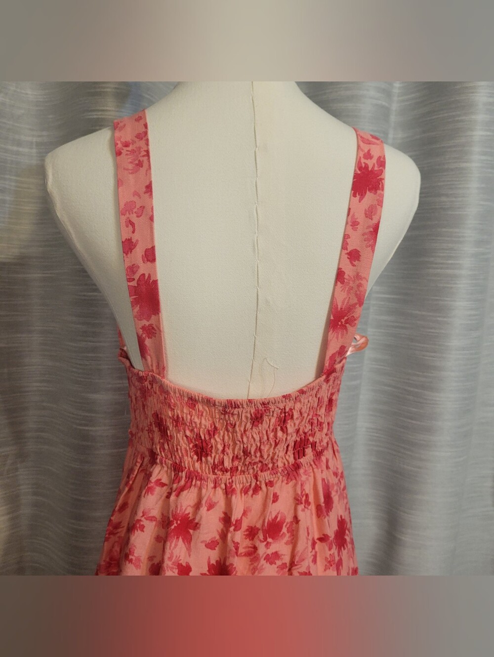 Pink Floral V-Neck Midi Dress - Picture 6 of 10